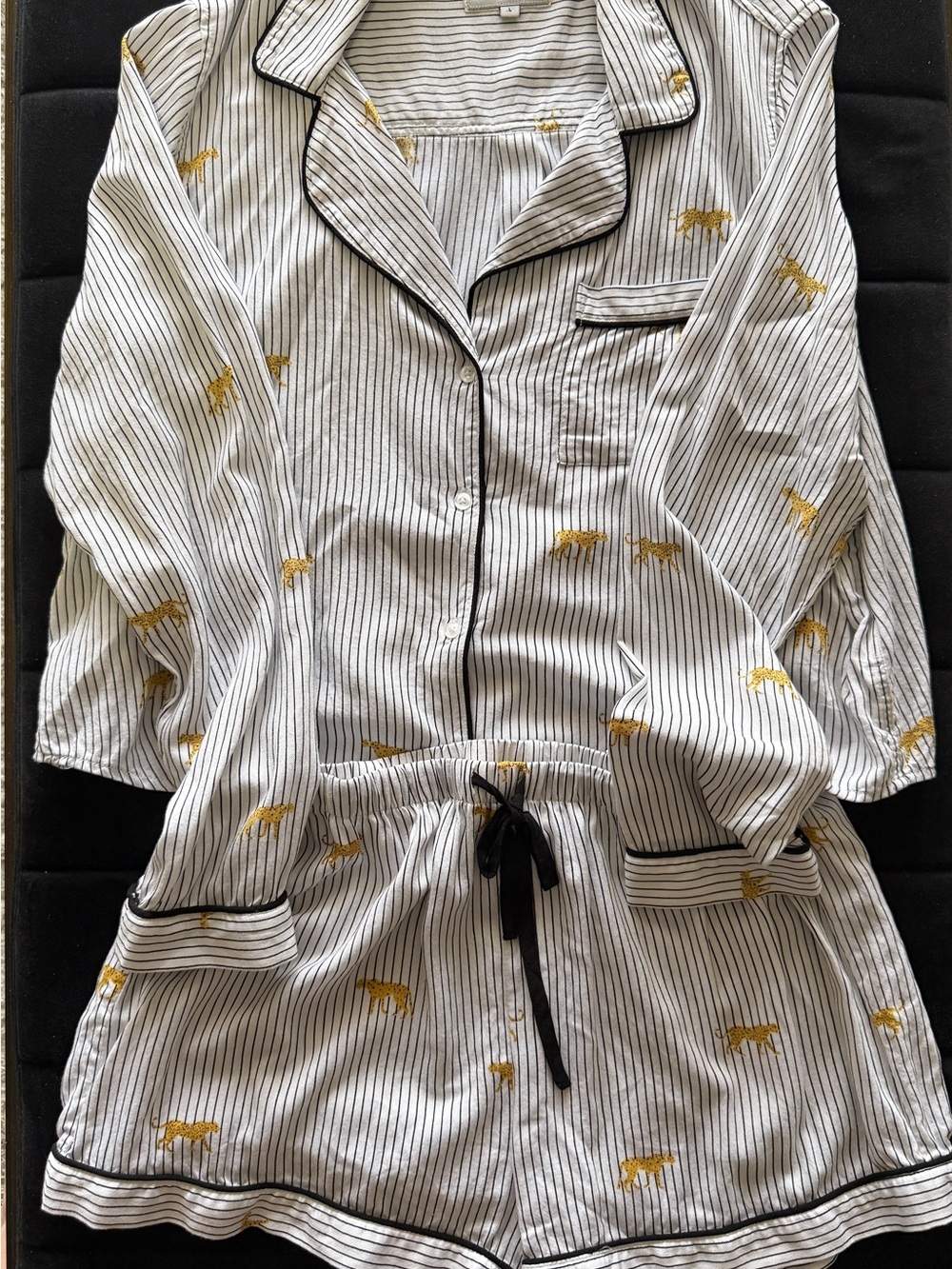 Rails Kellen Wild Cats Pajama Set Striped Gold Cats Size L